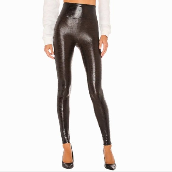Spanx Faux Leather Croc Leggings - Picture 2 of 6